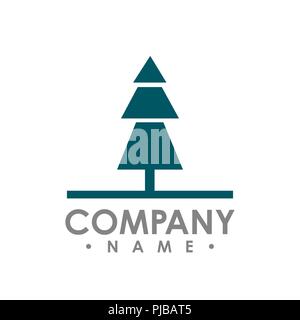 Flat pine Tree outdoor travel green silhouette forest vector logo Stock Vector