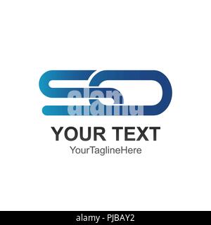 Initial letter SO logo template colored blue linked design for business and company identity Stock Vector