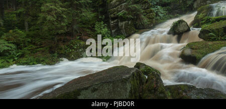 Waterfall, Woodland, Forest, Waldviertel, Lohnbachfälle, Lower Austria, Austria Stock Photo