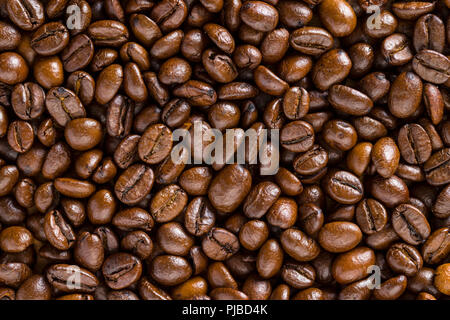 Pattern of roasted coffee beans. Texture. Stock Photo