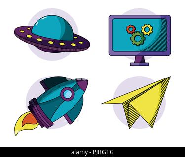 Set of baby toys doodles Stock Vector