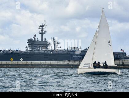 destroyer, navy, rainbow, ship, U.S. Navy, underway, USS Shoup (DDG 86 ...