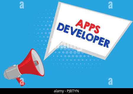Handwriting text Apps Developer. Concept meaning Graphic artist Software Programmer and Analyst Experts. Stock Photo
