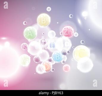 Colorful molecules, vector illustration Stock Vector