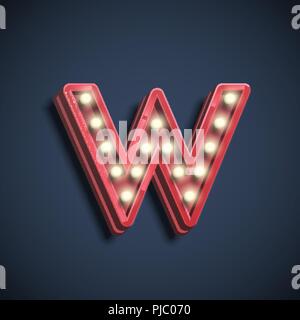 Realistic font character with lamps, vector illustration Stock Vector