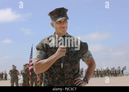 U.S. Marine Corps Col. Charles Del Pizzo III speaks during the ...