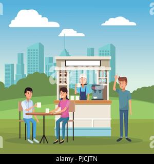 Coffee shop and customers Stock Vector