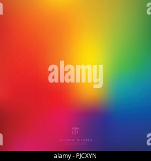 Abstract smooth blurred colorful bright rainbow color gradient mesh background. Vector illustration Stock Vector