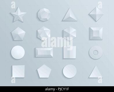 3d shapes template realistic Stock Vector