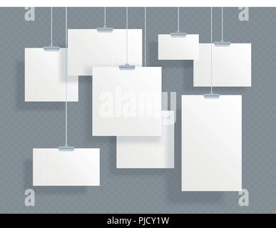 Photo picture hanging, frame paper gallery Stock Vector