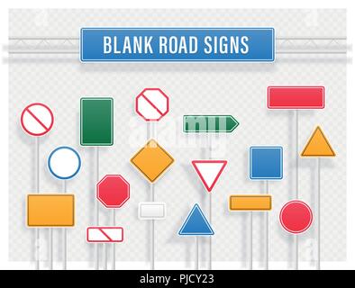Set of signpost, sign road and guidepost Stock Vector