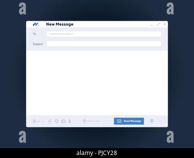Email message interface with send form Stock Vector