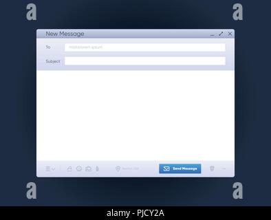 Email message interface with send form Stock Vector