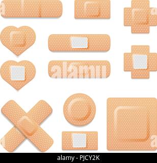 Adhesive bandage elastic medical plasters Stock Vector