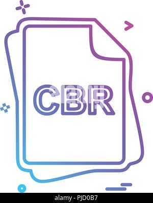 CBR file type icon design vector Stock Vector