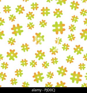 Vector illustration. Hashtag icon seamless pattern. Hashtag random seamless pattern Stock Vector