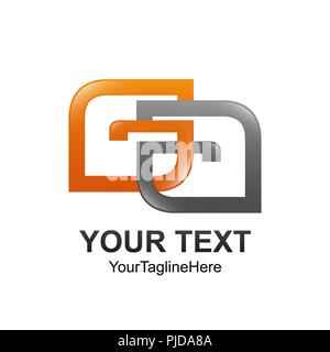 Initial letter GA logo template colored gray orange reflection design for business and company identity Stock Vector