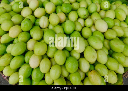 Jujube fruits at street market in Yangon, Myanmar. Stock Photo