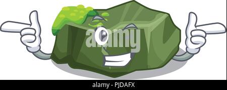 Wink cartoon moss grow on sea rock Stock Vector