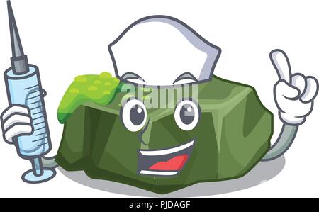 Nurse cartoon moss grow on sea rock Stock Vector