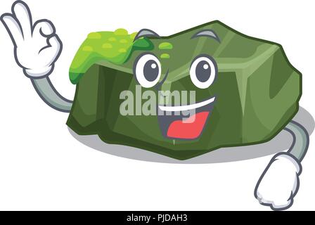 Okay cartoon moss grow on sea rock Stock Vector