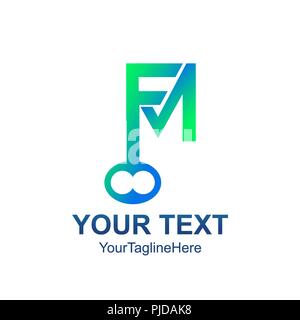 Initial letter FM logo template key design for business and company identity Stock Vector