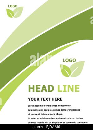 Green flyer brochure template design, stock vector Stock Vector