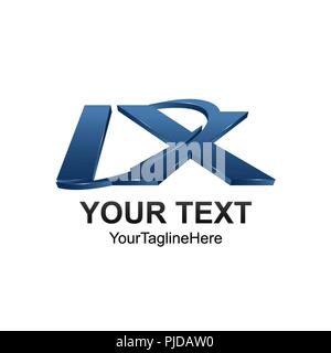 Initial letter IX logo template colored blue swoosh design for business and company identity Stock Vector