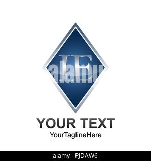 Initial letter IE logo template colored grey blue diamond design for business and company identity Stock Vector