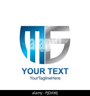 Initial letter MS , MB or MG logo template colored grey blue shield design for business and company identity Stock Vector