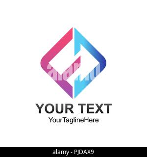 Initial letter FD logo template colorfull square design for business and company identity Stock Vector