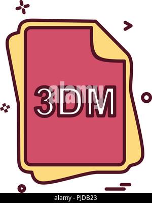 3DM file type icon design vector Stock Vector