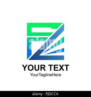 Initial letter FL or FC logo template colorfull square design for business and company identity Stock Vector