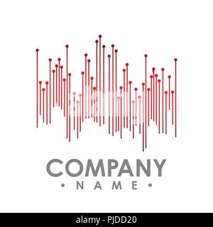 Abstract shape line with dot vector. Abstract vector of irregular red line vector Stock Vector
