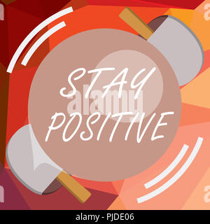 Writing note showing Stay Positive. Business photo showcasing Engage in Uplifting Thoughts Be Optimistic and Real. Stock Photo