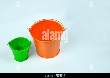 small orange buckets