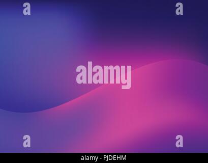 Abstract smooth fantasy motion blurred wave pink light trail on blue background. Vector illustration Stock Vector