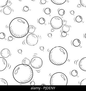 Seamless repeating background from different sized bubbles Stock Vector