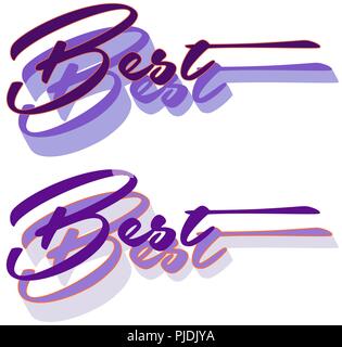 typographic inscription is the best in ultraviolet colors, creative logo Stock Vector