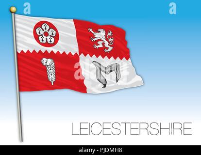 Leicestershire regional flag, United Kingdom, vector illustration Stock Vector