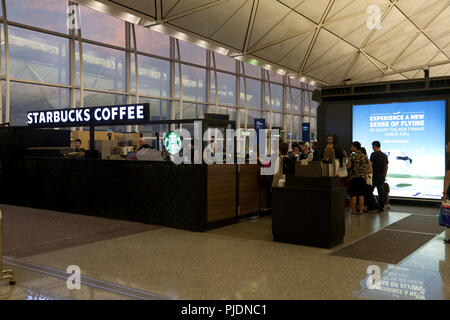 starbucks coffee terminal 1 hong kong international airport chek lap kok hong kong china Stock Photo