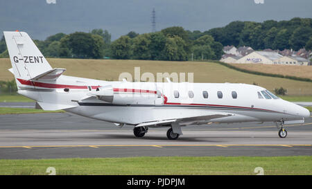 Cessna Citation business jet seen at Glasgow International Airport, Renfrewshire, Scotland. Stock Photo