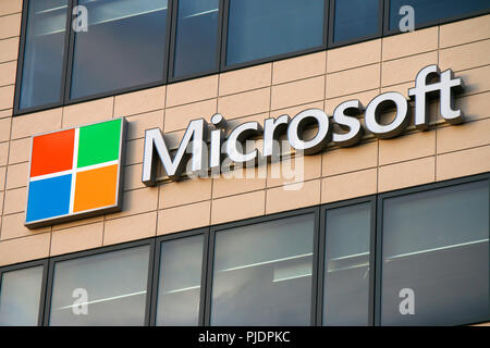 Logo - Markenname/ brand name: Microsoft, Reykjavik, Island. Stock Photo