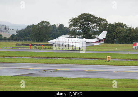 Cessna Citation business jet seen at Glasgow International Airport, Renfrewshire, Scotland. Stock Photo