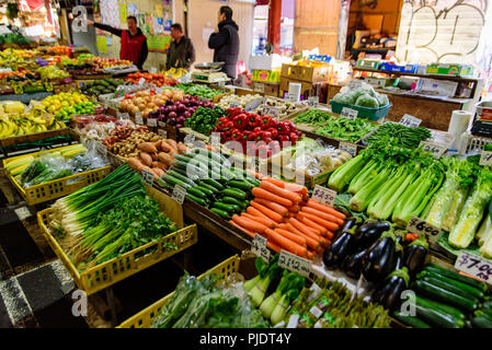 Vegetable stalls in Queen Victoria Market in Melbourne, Australia Stock Photo