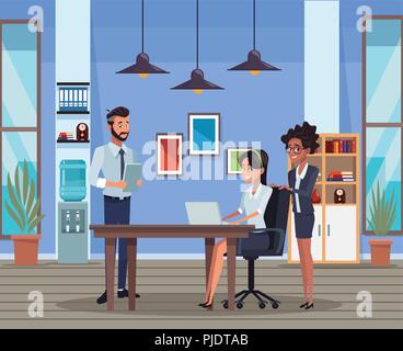 Coworkers at office Stock Vector