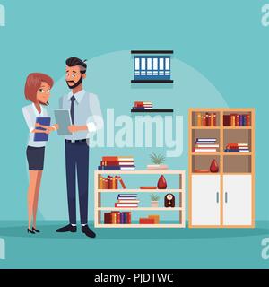 Office coworkers cartoons Stock Vector