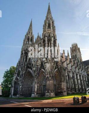 Church of Saint Ouen is a large Gothic Roman Catholic church in Rouen famous for both its architecture and its large, unaltered Cavaillé-Coll organ Stock Photo