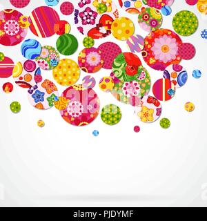 Background with floral and ornamental circles. Stock Vector