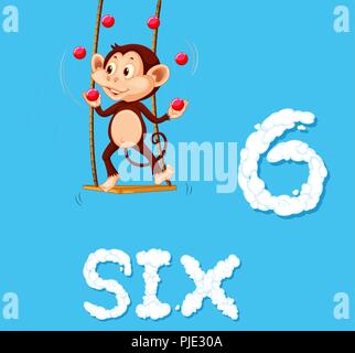 Cartoon Monkey Animal Character With Math Shape. Animal Character Basic 